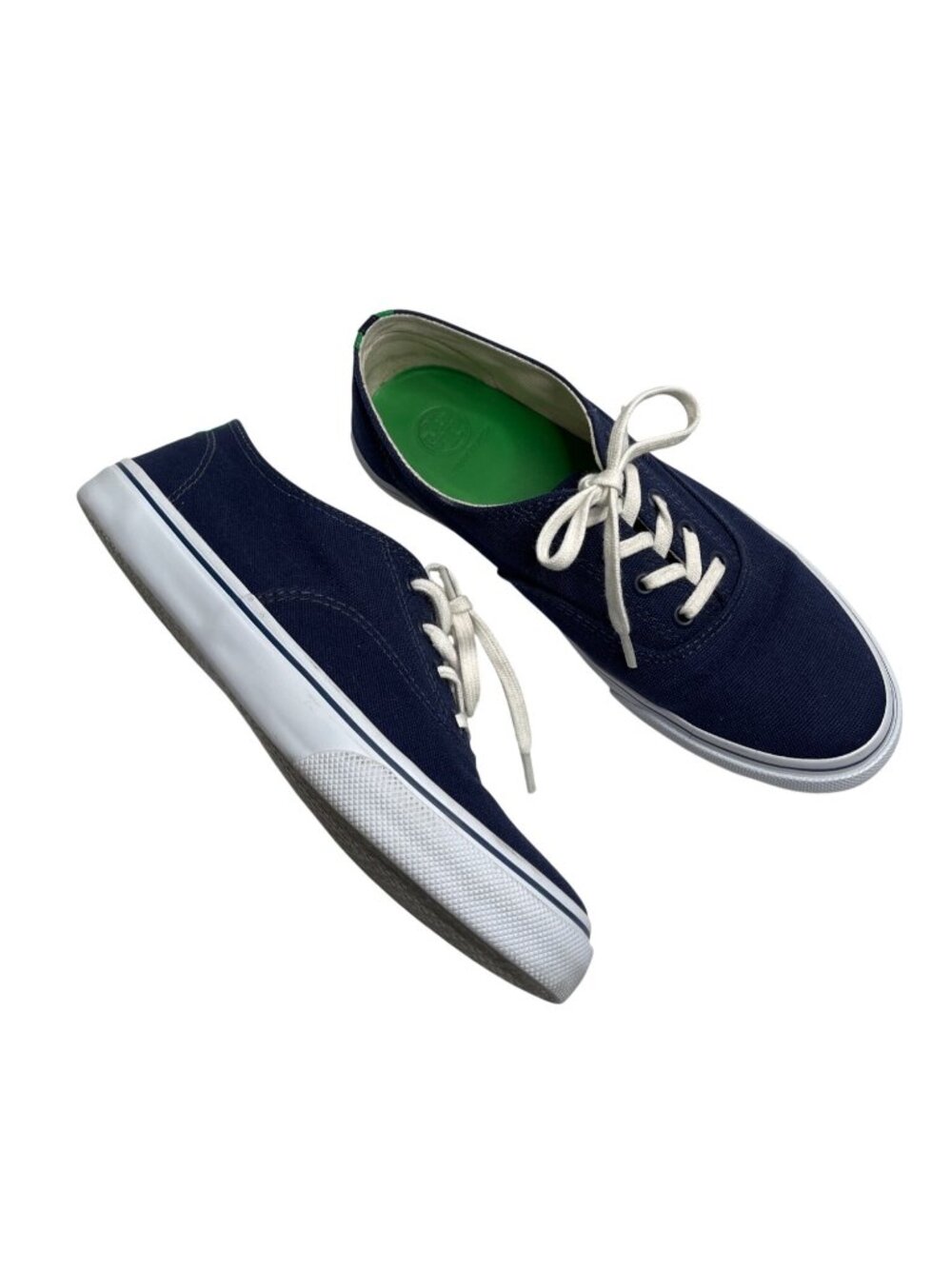 Tory Burch Murray Navy Canvas Lace-Up Fashion Sneakers Womens Size 9
